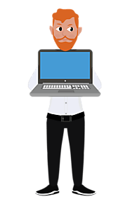 David Character with Laptop