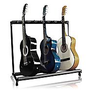 7 Multi Guitar Bass Folding Stand Stage 7 Holder Rack Guitar Stand