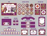 Ever After High PRINTABLE Birthday Party Pack - Invitations, Cupcake Toppers & Wrappers, Banner, Candy Wrappers, Wate...
