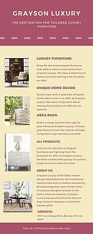 Visit the Ideal Destination for Custom Made Furniture | Grayson Luxury