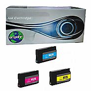 amsahr Remanufactured Replacement Ink Cartridges for HP 952XL(F6U19AN) Cyan, Yellow, Magenta, 3-Pack Compatible to HP...