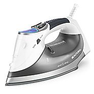 Beautural 1800 Watt Variable Temperature and Steam Iron with LCD Display, Double Ceramic Coated Soleplate, 6.2ft Powe...