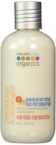 Natures Baby Organics Conditioner & Detangler, Vanilla Tangerine, 8-Ounce Bottles