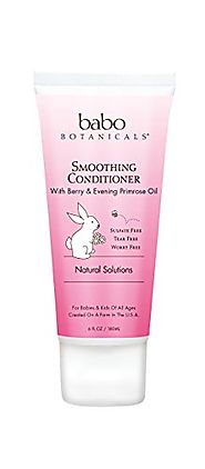 Babo Botanicals Smoothing Conditioner, Berry Primrose, 6 Ounce - Natural Conditioner, Detangles Curls, Organic Ingred...