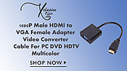 xclusiveoffer 1080P Male HDMI to VGA Female Adapter Video Converter Cable For PC DVD HDTV Multicolor