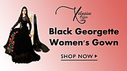 xclusiveoffer SITARAM CREATION Black Georgette Women's Semi-stitched Gown