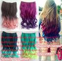 X&Y ANGEL- New Two Tone One Piece Long Curl/curly/wavy Synthetic Thick Hair Extension Clip-on Hairpieces 26 Colors (R...