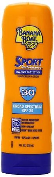 Banana Boat Sport Performance Sunscreen Lotion SPF 30, 8 Ounce