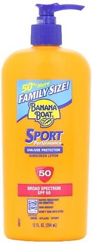 Banana Boat Sport SPF 50 Family Size Sunscreen Lotion, 12-Fluid Ounce