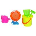 McToy Educational Products - 6 Piece Sandbox Beach Set - Bucket, Shovel & more... [Toy] - Sandbox Beach set includes ...