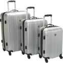 Travelers Choice Luggage Cambridge Three Piece Hardshell Spinner Set, Silver Gray, One Size