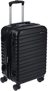 AmazonBasics Hardside Spinner Luggage - 20" Cabin Size, Black