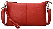 SCIEN Clutch Purse Wallet with Wrist Strap Leather Crossbody Shoulder Bag for Women