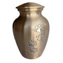Classic Series Brass with Pewter Paws Pet Urn