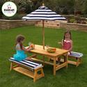 Affordable Kids Outdoor Picnic Table With Umbrella and Benches On Sale