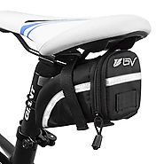 BV Bicycle Strap-On Saddle Bag, Inside Mesh Pocket Bike Seat Bag