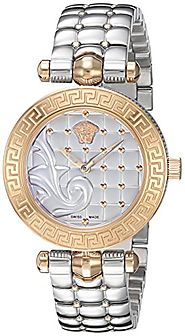 Versace Women's 'Vanitas Micro' Swiss Quartz Stainless Steel Watch, Color:Silver-Toned (Model: VQM110016)