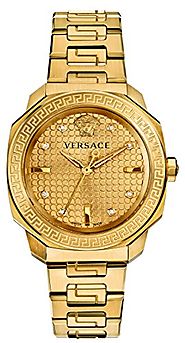 Versace Women's VQD060015 Dylos Analog Display Swiss Quartz Gold-Plated Watch