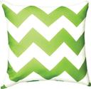 Pair of Lime Green and White Chevron Print Indoor / Outdoor Throw Pillows