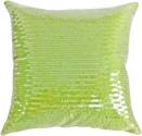 Decorative Transparent Sequins Floral Throw Pillow COVER 18" Lime Green