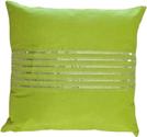 Decorative Silver Sequins Stripes & Zig Zag Embroider Throw Pillow COVER 18" Lime Green