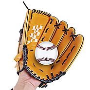 Webetop Adult Baseball Gloves Professional Left Handed Soft Thicken Durable PU Leather Infield Catchers Mitt Brown 12.5"