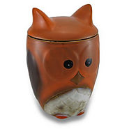 Harvest Owl Cookie Jar Ceramic Treat Jar w/Lid - Kitchen Things