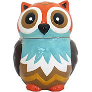 Earthenware Owl Cookie Jar, Multi-Color - Kitchen Things