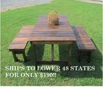 5' or 6' Rustic Wood Table & Bench Set, Picnic Table, Kitchen Table, Outdoor Table, Yard, Patio Furniture, Reclaimed ...