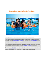 Choose Family Hotels With Care | edocr
