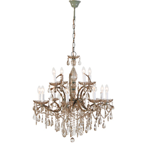 2 TIer smoked glass chandelier