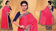 Womens Party Wear Sarees Latest Collection: Stylish Trendy Designer Party Saree Blouse Designs 2017