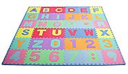 ProSource Kids Puzzle Alphabet and Numbers 36 Tiles with Edges Play Mat