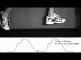 Shod Heel Strike Running with Force - Close-Up, Slow Motion