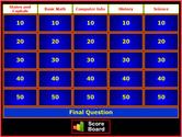 Jeopardy Style Review Game Creator