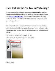 How Do I use the Pen Tool in Photoshop newbie guide | edocr