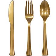 Shiny Metallic Gold Plastic Silverware Cutlery - Best Reviews