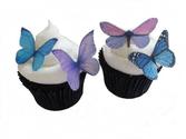 CUPCAKE TOPPER - 24 Edible Butterflies in Purple and Blue - Cake Topper, Cupcake Decoration, Wedding Cup Cake