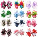HipGirl Boutique Girls 12pc Set Small 3" Spike Hair Bow Clips, Barrettes.