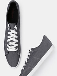 Buy Roadster Men Charcoal Sneakers - Casual Shoes for Men 5841889 | Myntra