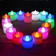 Aone Multi Color LED Candles, Tea Light Candles, for diwali/festival candles smokeless Battery Operated Set of 12Pcs....