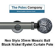 Shop Now! Mosaic Ball Black Nickel Eyelet Curtain Pole Online
