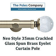 Shop Now! Neo Style 35mm Crackled Glass Spun Brass Eyelet Curtain Pole