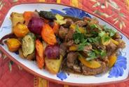 Moroccan Lamb Stew With Spiced Roasted Vegetables
