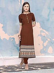 Brown Color Reyon Kurti