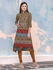 Brown Color Reyon Kurti