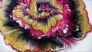 (206) Cardinal - How to paint a flower with paper towel - Acrylic pouring - Fluid art