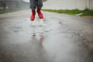 Enjoy jumping in the puddles