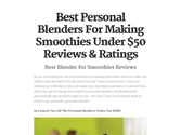 Best Personal Blenders For Making Smoothies Under $50 Reviews & Ratings