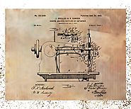 Vintage Sewing Machine Print | 8x11 | 3 Design Choices | Craft Room Art | Sewing Room Decor | Vintage Patent Print | ...